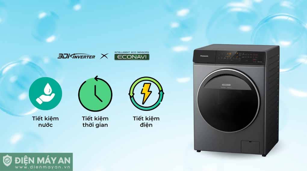 Máy giặt sấy Panasonic Inverter giặt 9 kg sấy 6 Kg NA-S96FR1BVT